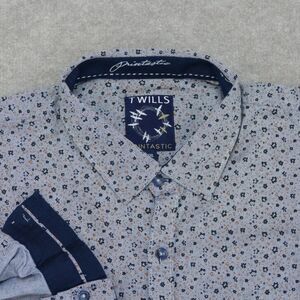 Twills Button Up Shirt Mens XXL Long Sleeve Geometric